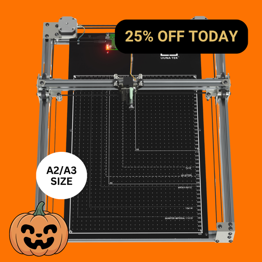 iDraw H SE A3/A2-tekenrobot voor kunstenaars, generatieve kunst en handschriftautomatisering – combineert de robuuste hardware van iDraw H met flexibele Axidraw-software