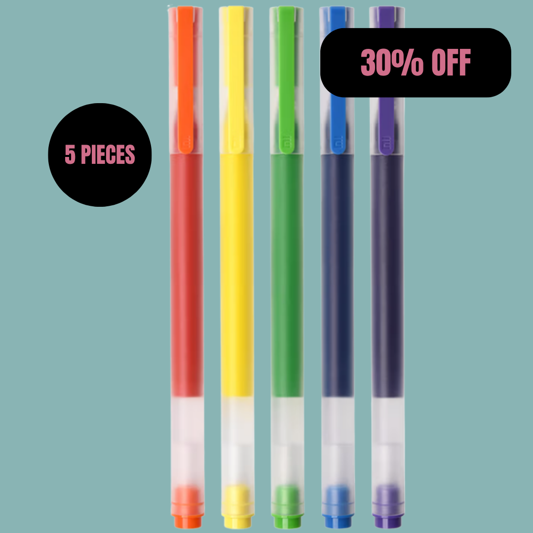5-Color Quick-Dry Fountain Pen Bundle